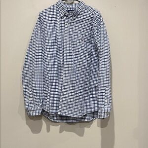 Ralph Lauren Men's White and Blue Plaid Shirt